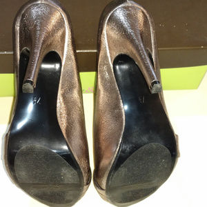Metallic Pewter platform shoes